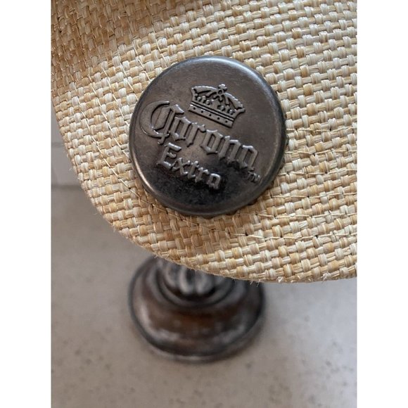 Corona Extra Straw Wicker Cap Hat w/Blue Mesh Snapback w/Bottle Opener (NEW) - Picture 3 of 8